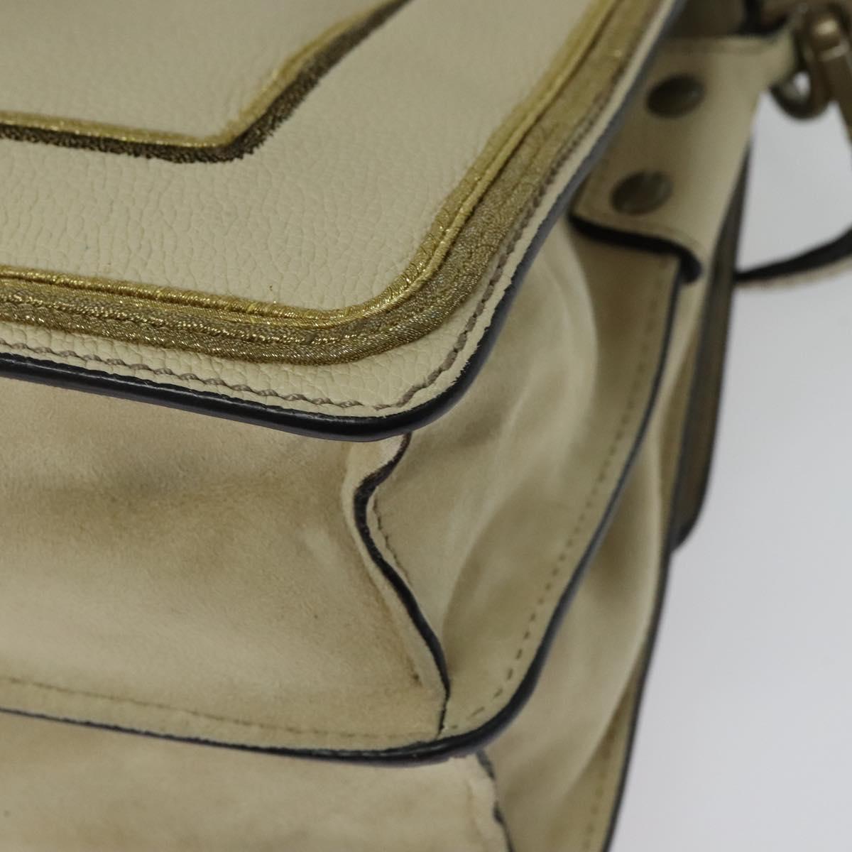 ETRO Rainbow Bag Shoulder Bag Leather Beige Auth 135001