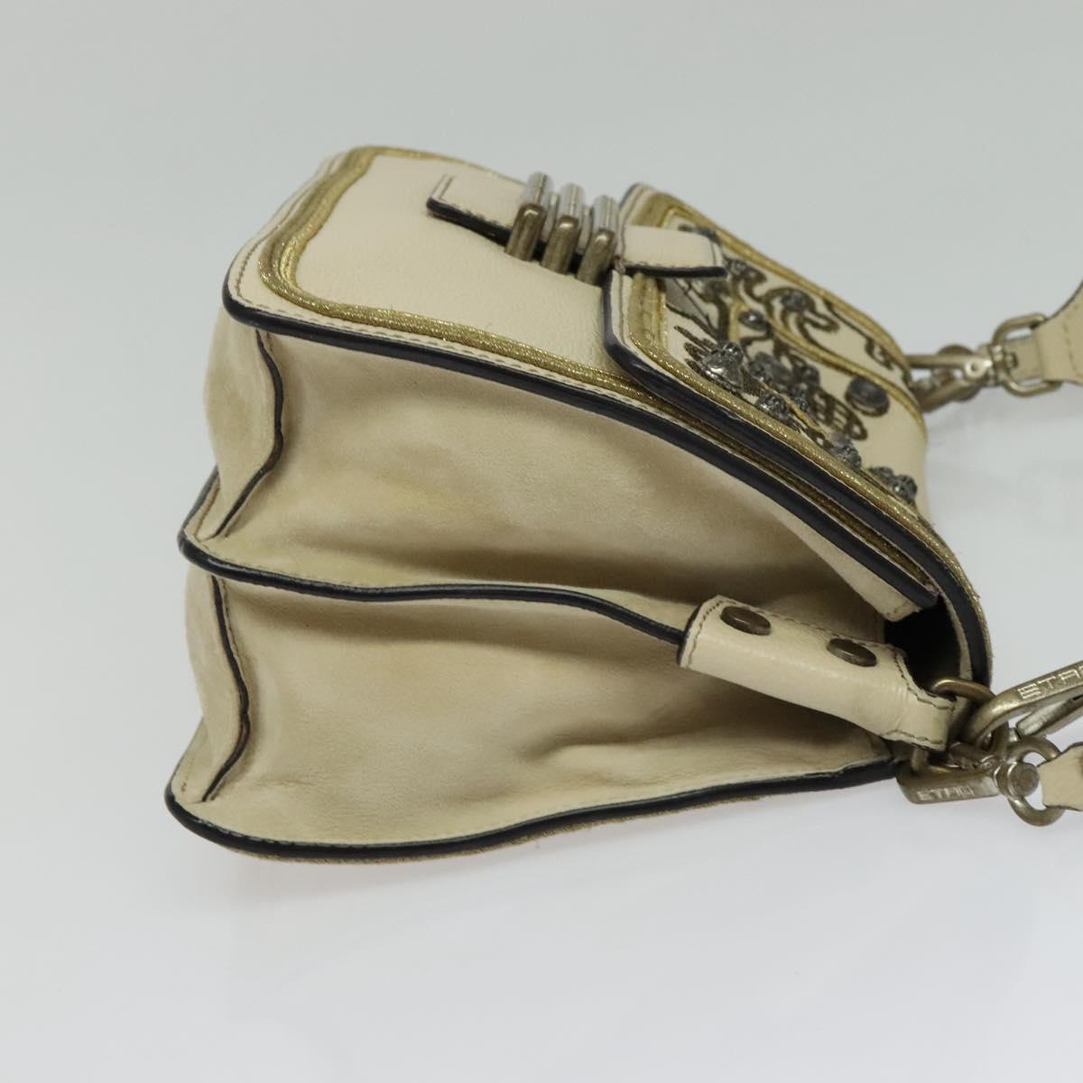 ETRO Rainbow Bag Shoulder Bag Leather Beige Auth 135001