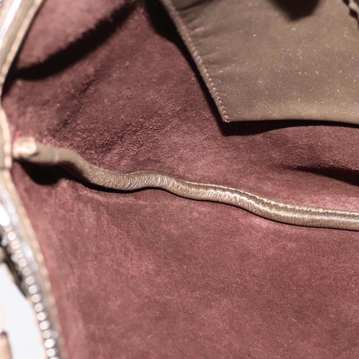 LOEWE Shoulder Bag Leather Metallic brown Auth 135002