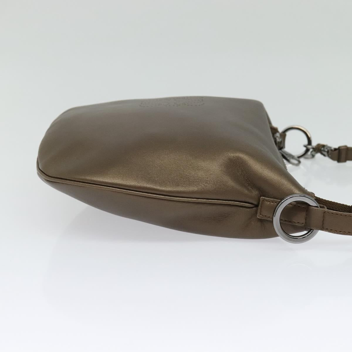 LOEWE Shoulder Bag Leather Metallic brown Auth 135002