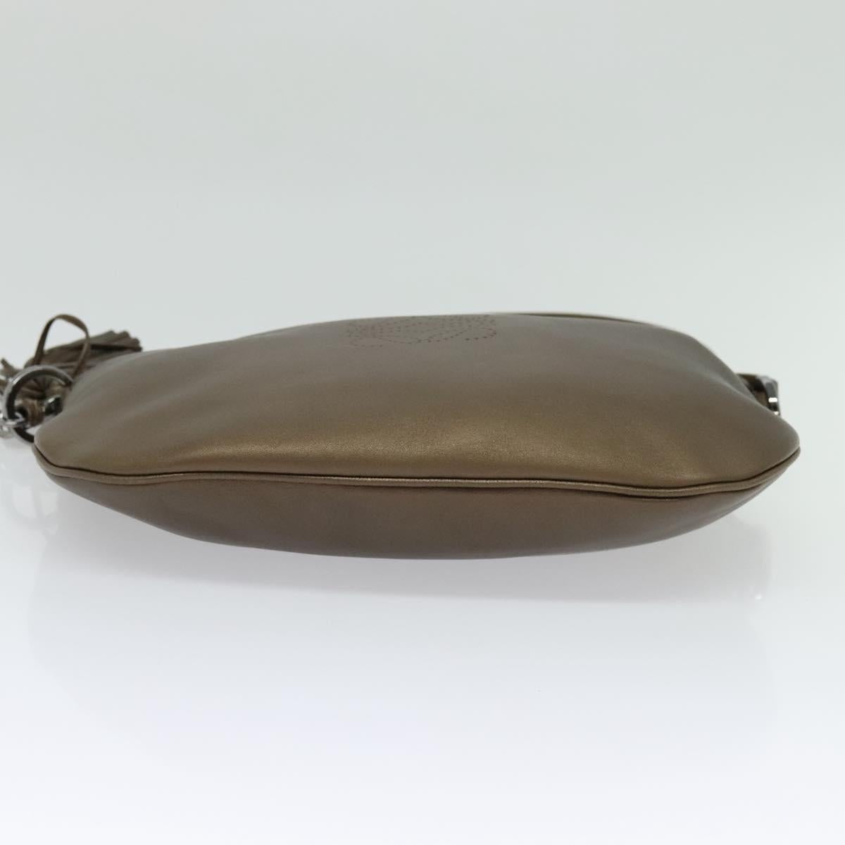 LOEWE Shoulder Bag Leather Metallic brown Auth 135002
