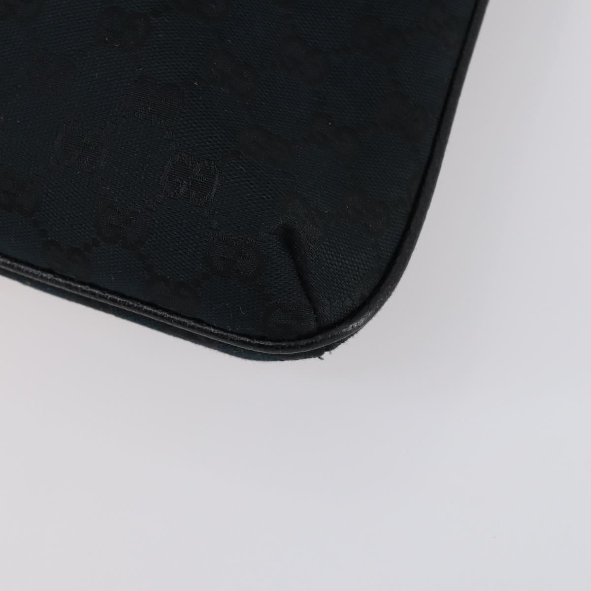 GUCCI GG Canvas Shoulder Bag Black Silver 122791 Auth 135007