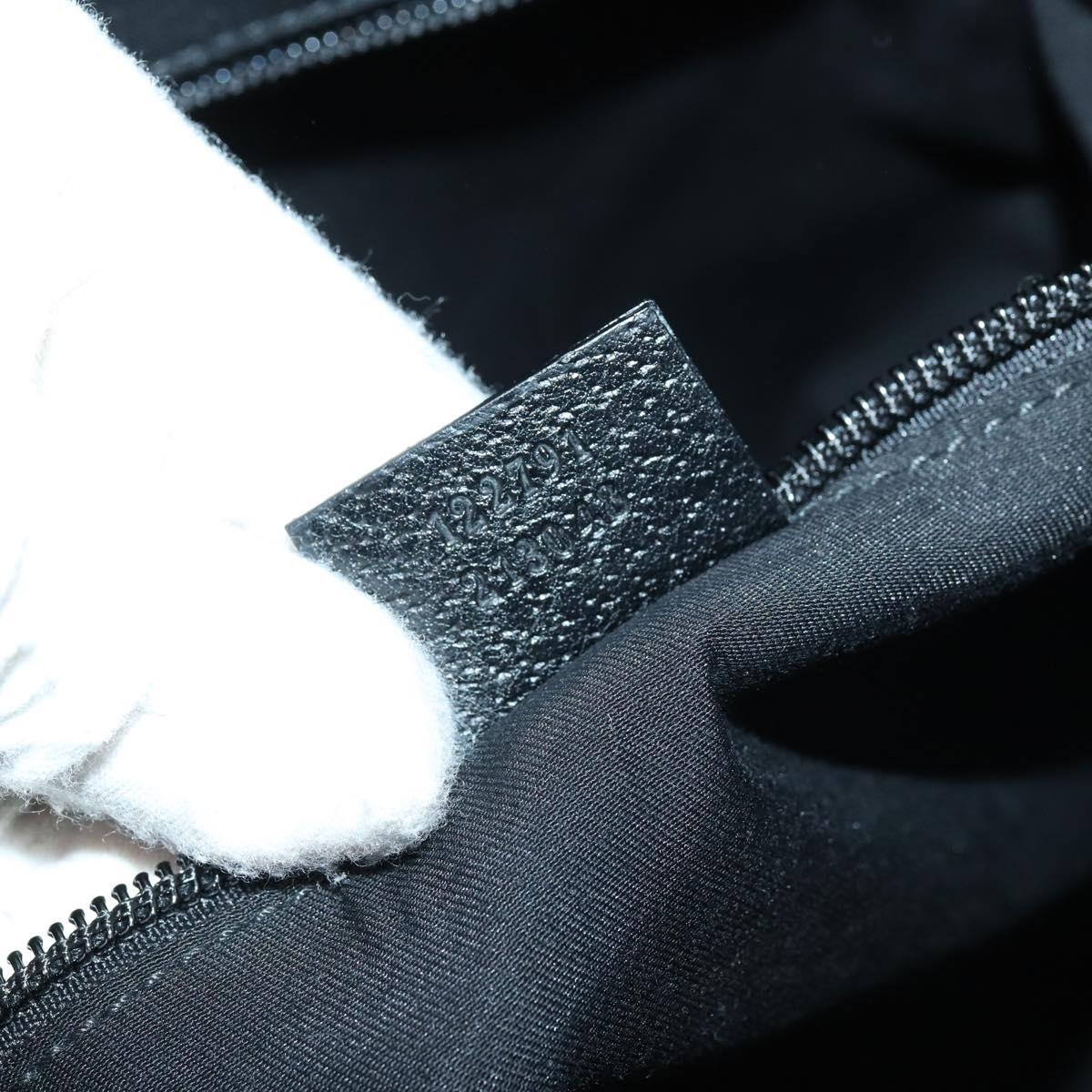 GUCCI GG Canvas Shoulder Bag Black Silver 122791 Auth 135007