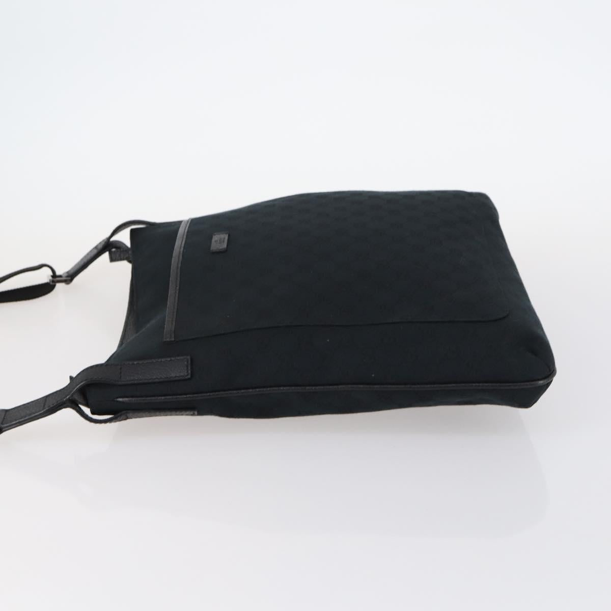 GUCCI GG Canvas Shoulder Bag Black Silver 122791 Auth 135007