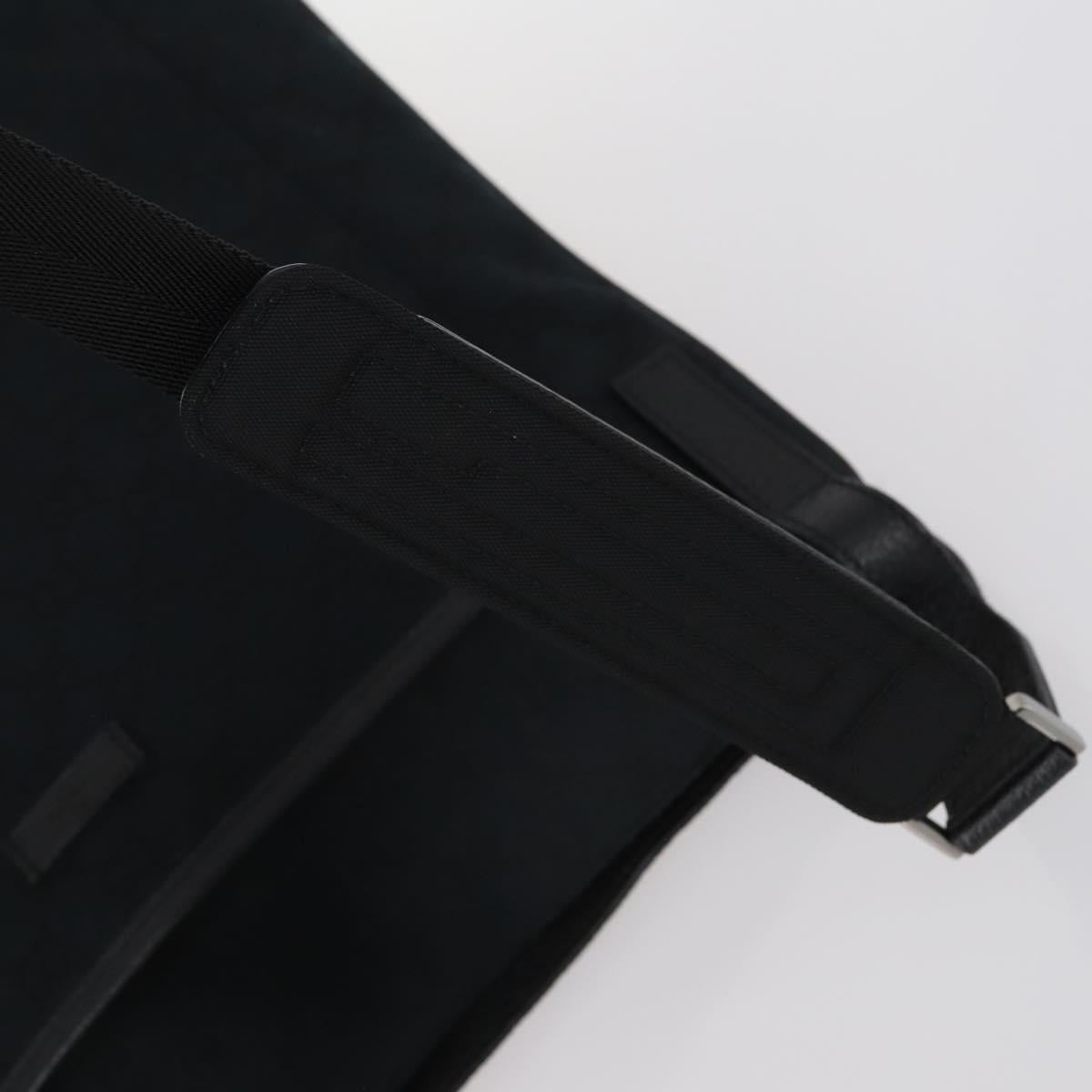 GUCCI GG Canvas Shoulder Bag Black Silver 122791 Auth 135007