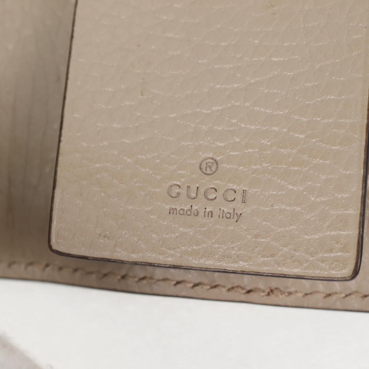 GUCCI GG Supreme Key Case PVC White Gold 456113 2149 Auth 135011A