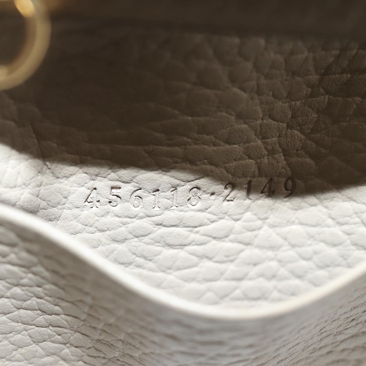 GUCCI GG Supreme Key Case PVC White Gold 456113 2149 Auth 135011A