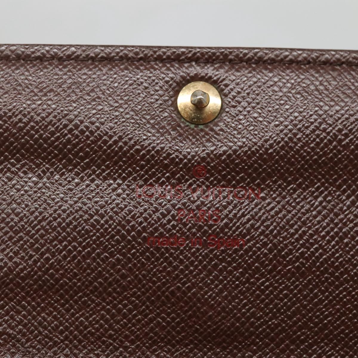 LOUIS VUITTON Damier Ebene Portefeuille Sarah Long Wallet N60491 LV Auth 135012