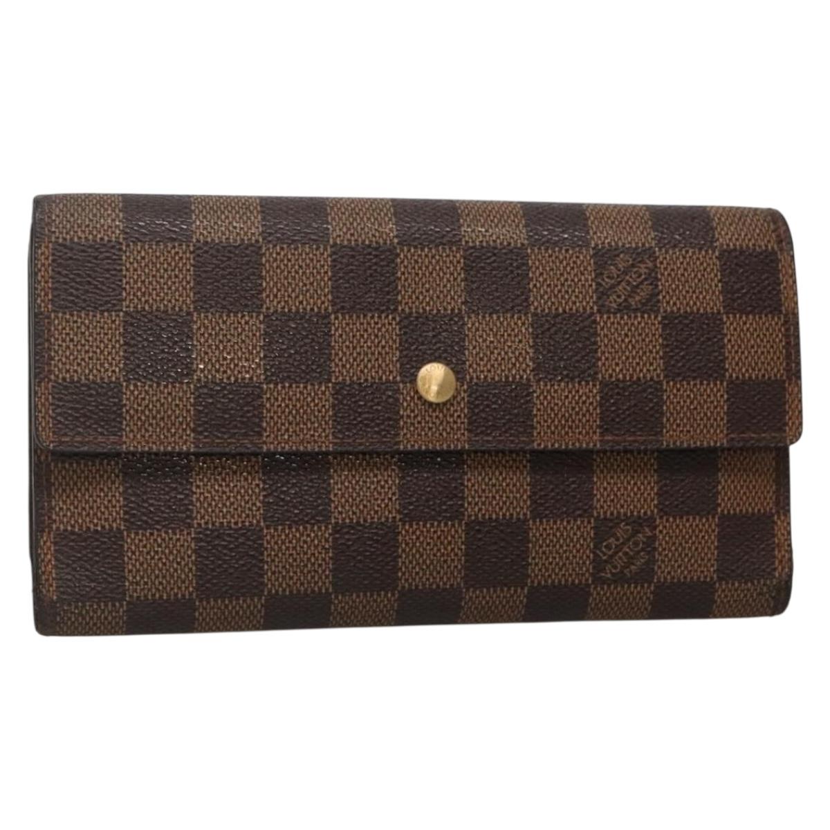 LOUIS VUITTON Damier Ebene Portefeuille International Wallet N61217 Auth 135013