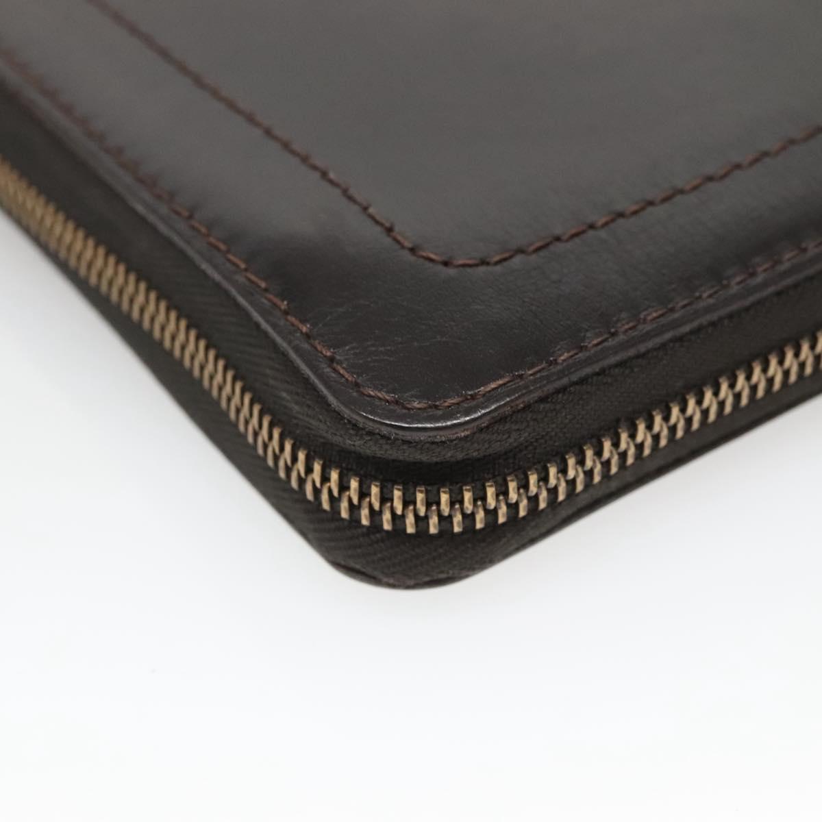 LOUIS VUITTON Utah Zippy Organizer Long Wallet Brown M97025 LV Auth 135015