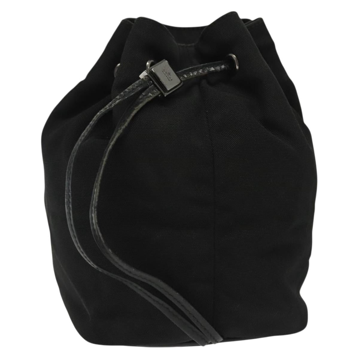 GUCCI Pouch Nylon Black Silver 039 0973 Auth 135018