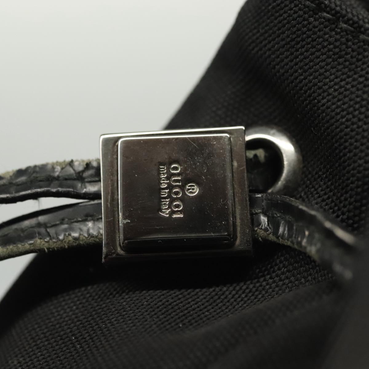 GUCCI Pouch Nylon Black Silver 039 0973 Auth 135018