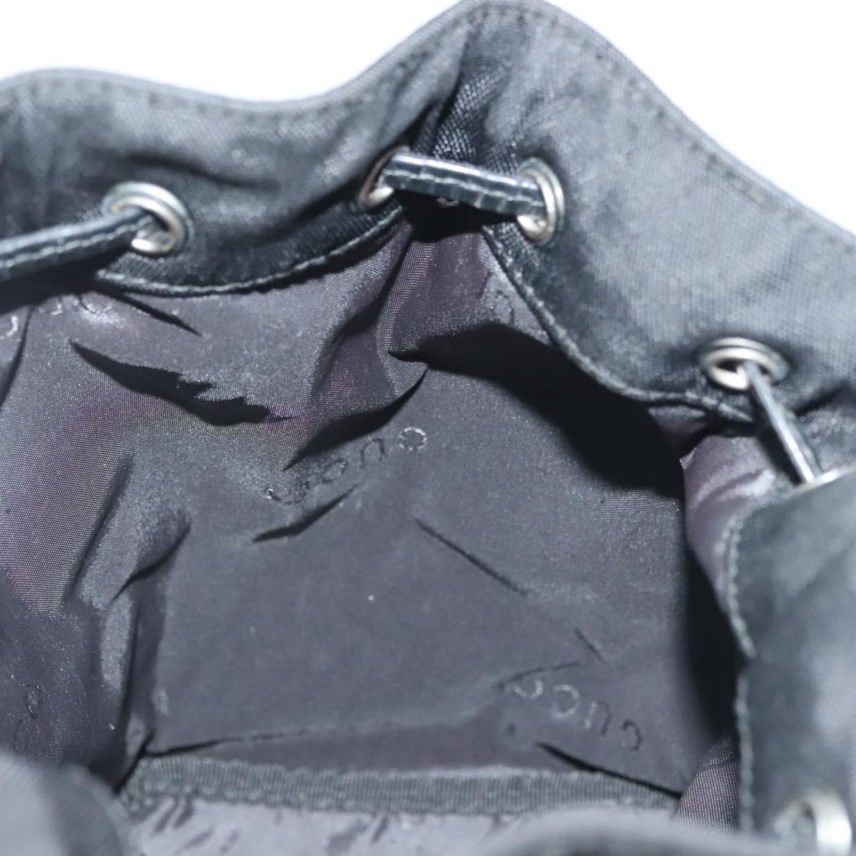 GUCCI Pouch Nylon Black Silver 039 0973 Auth 135018