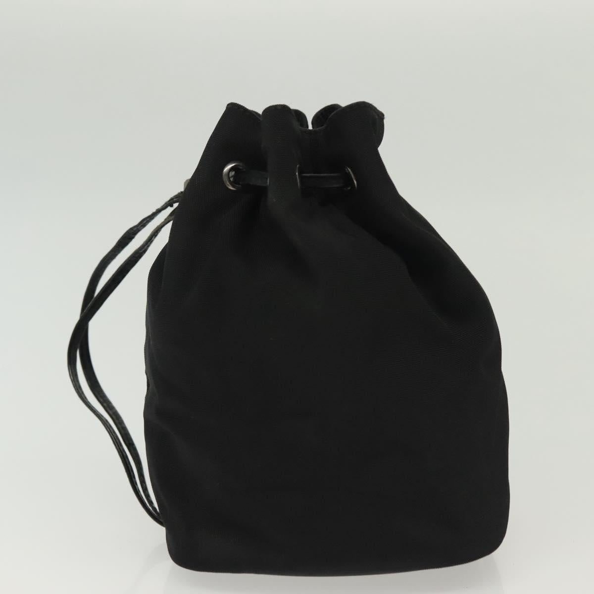 GUCCI Pouch Nylon Black Silver 039 0973 Auth 135018