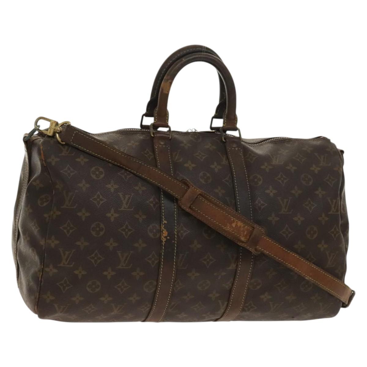 LOUIS VUITTON Monogram Keepall Bandouliere 45 Boston Bag M41418 LV Auth 135040