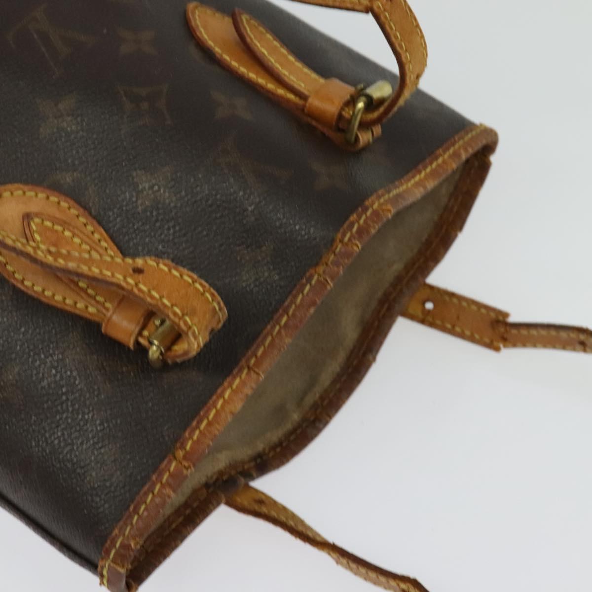 LOUIS VUITTON Monogram Bucket PM Shoulder Bag M42238 LV Auth 135054