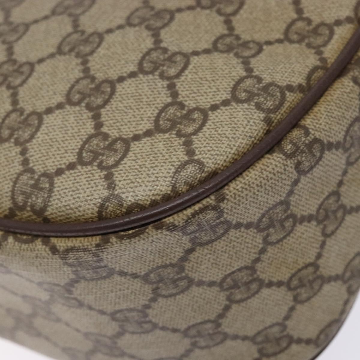 GUCCI GG Supreme Web Sherry Line Shoulder Bag PVC Beige 001 754 6177 Auth 135056