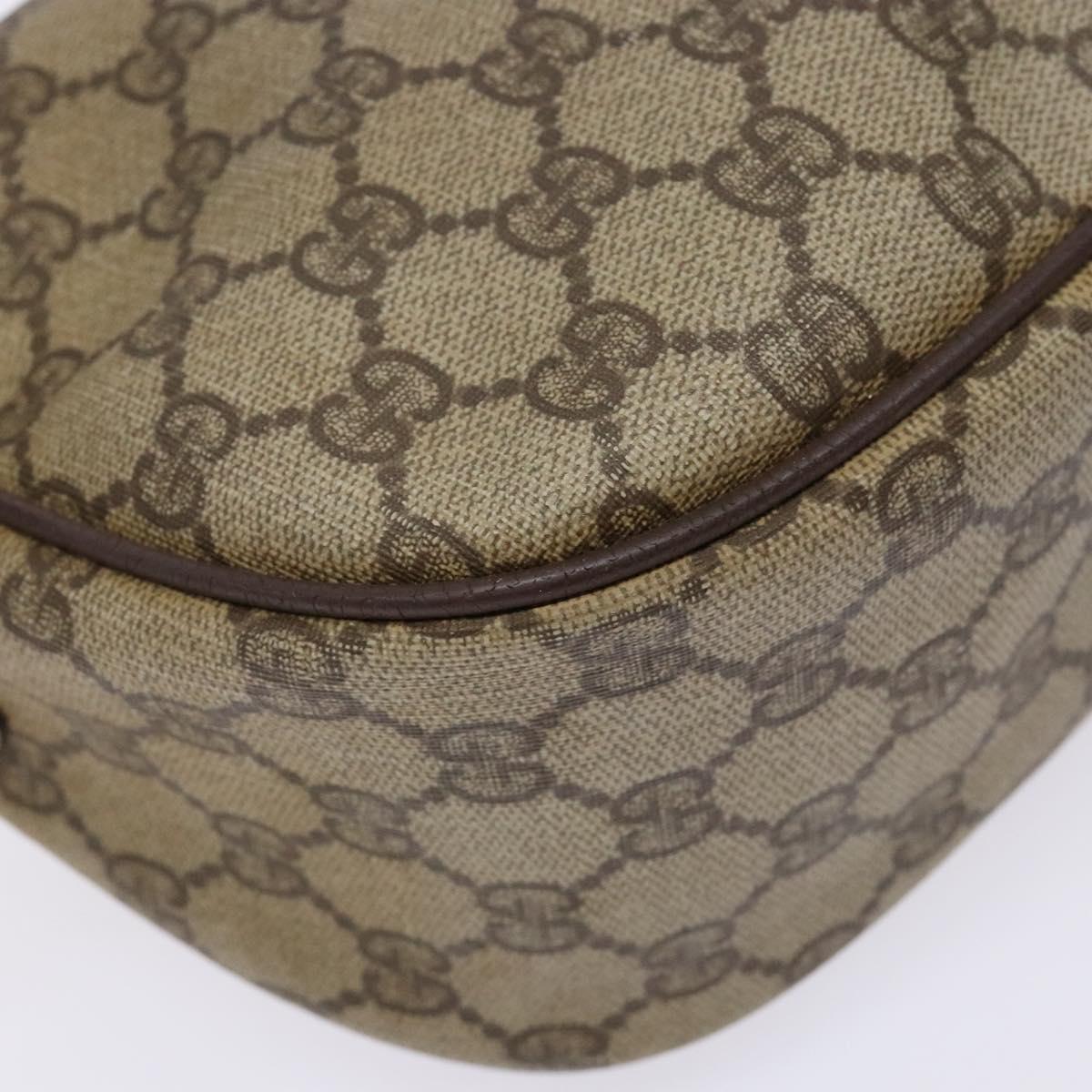 GUCCI GG Supreme Web Sherry Line Shoulder Bag PVC Beige 001 754 6177 Auth 135056