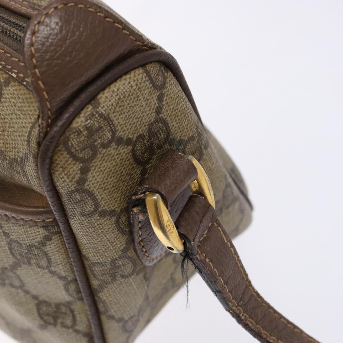 GUCCI GG Supreme Web Sherry Line Shoulder Bag PVC Beige 001 754 6177 Auth 135056