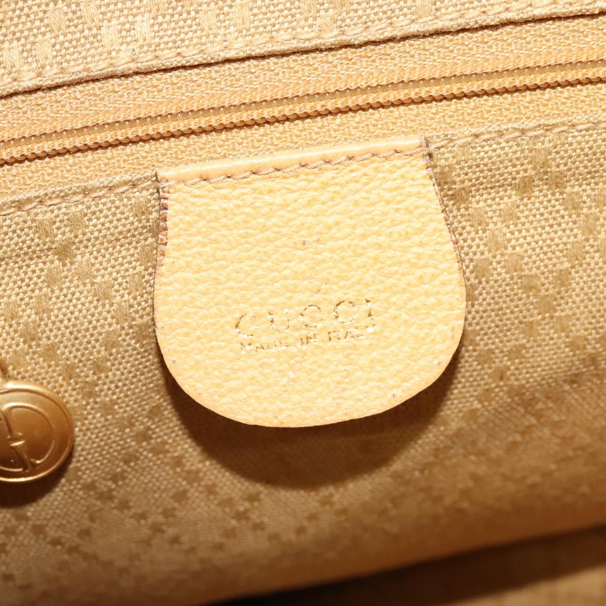 GUCCI Backpack Suede Leather Beige Gold Auth 135058
