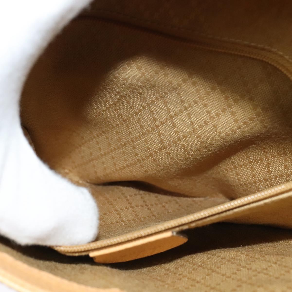 GUCCI Backpack Suede Leather Beige Gold Auth 135058