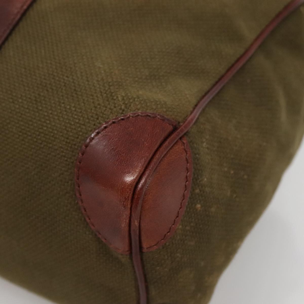 GUCCI Hand Bag Canvas Leather Khaki Brown 30458 Auth 135059