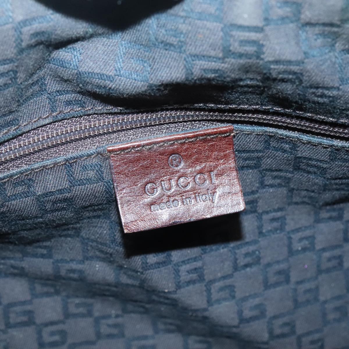 GUCCI Hand Bag Canvas Leather Khaki Brown 30458 Auth 135059