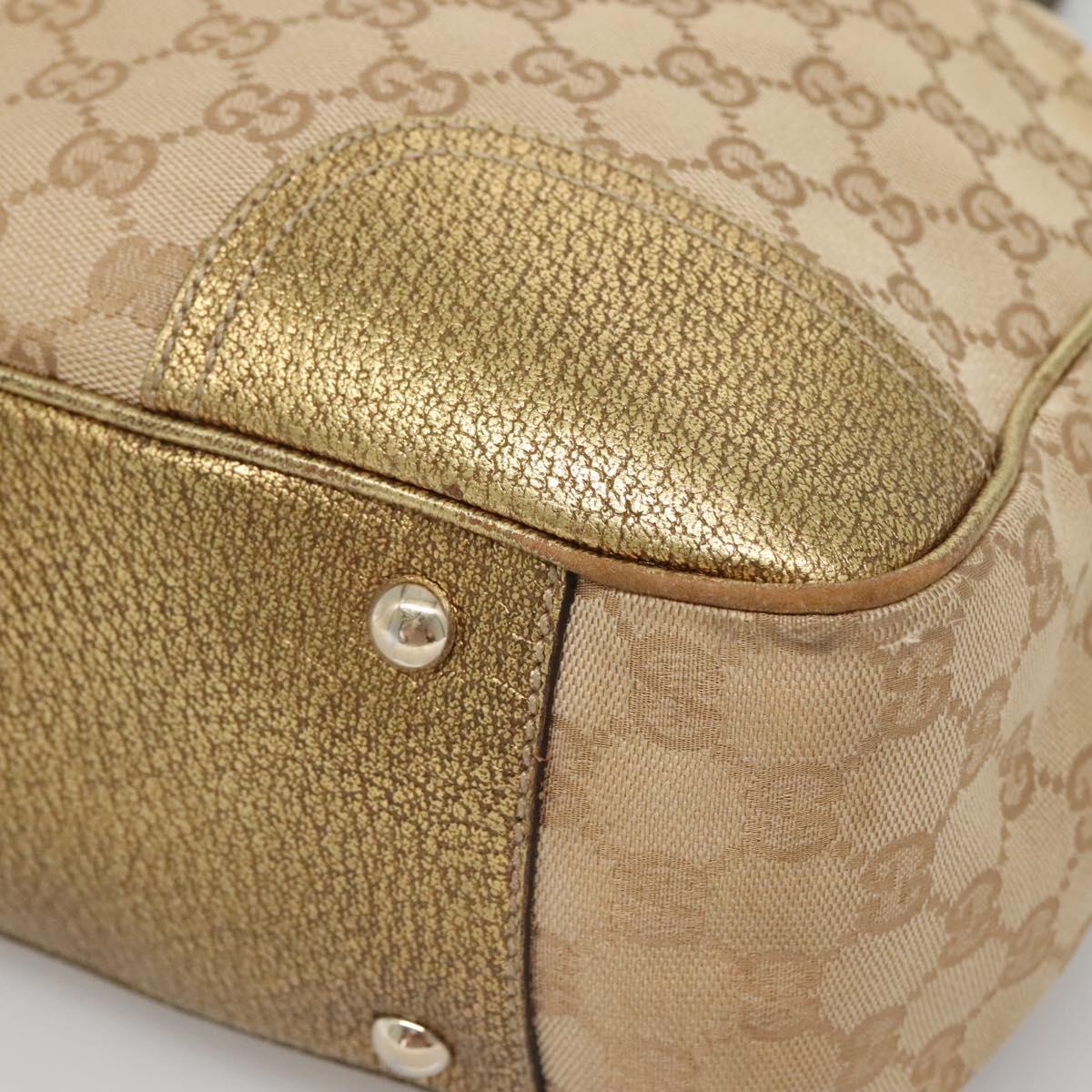 GUCCI GG Canvas Hand Bag Beige Gold 163805 Auth 135061