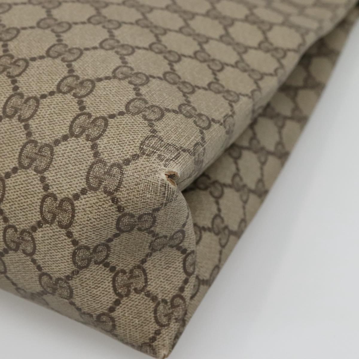GUCCI GG Supreme Web Sherry Line Tote Bag PVC Beige Gold 39 02 091 Auth 135062