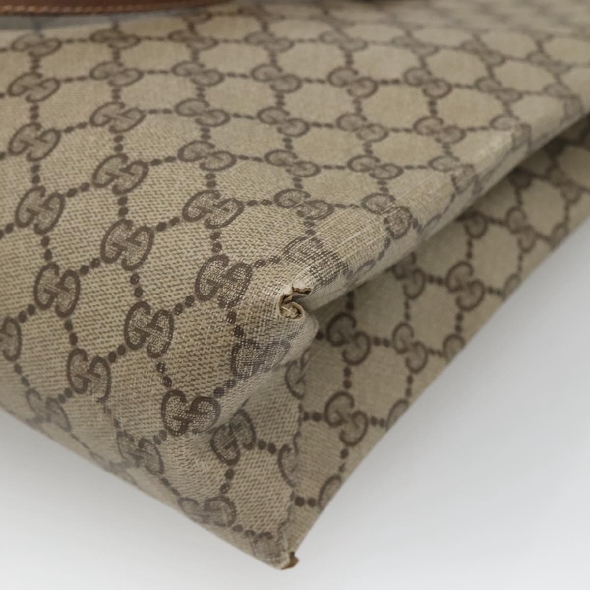 GUCCI GG Supreme Web Sherry Line Tote Bag PVC Beige Gold 39 02 091 Auth 135062