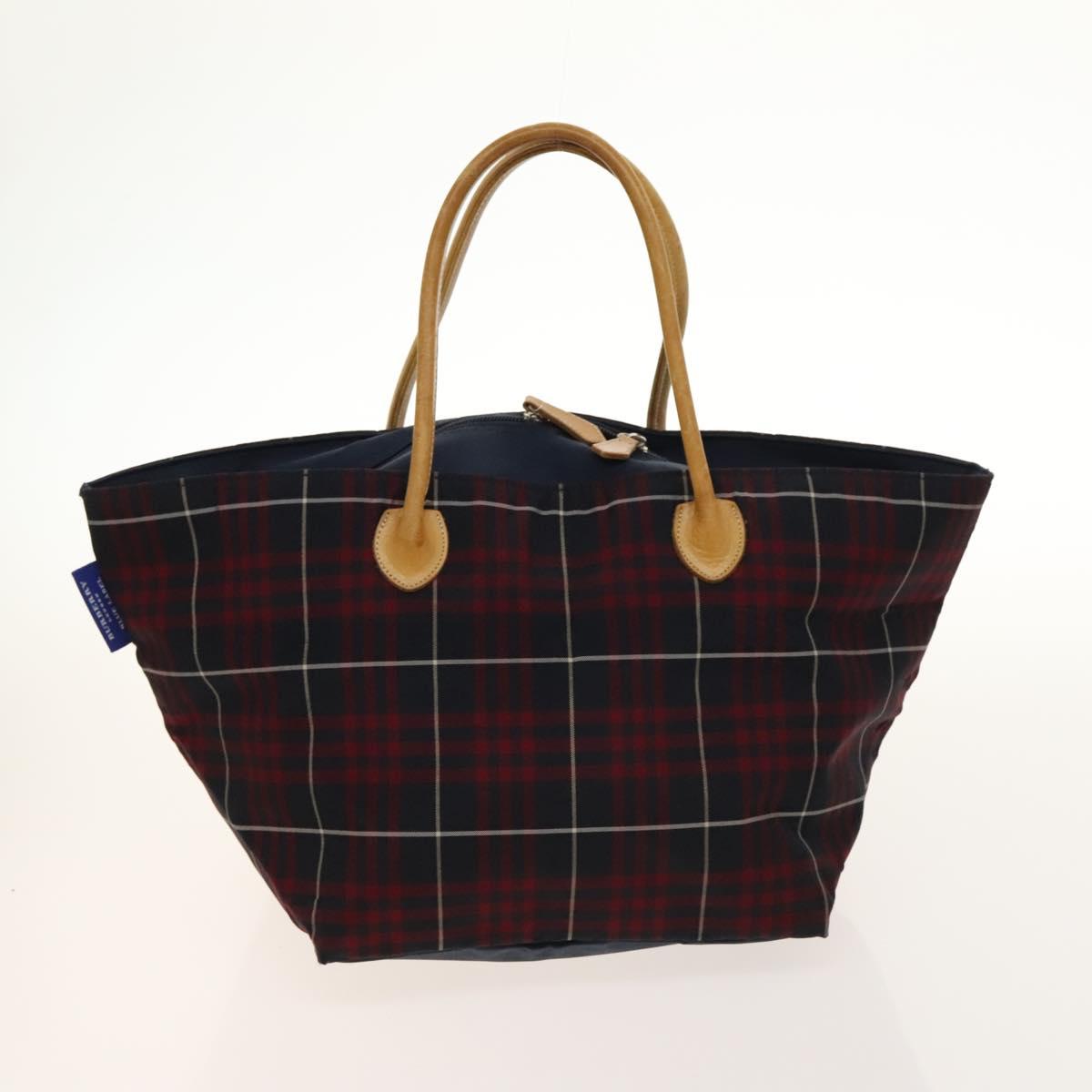 Burberrys Nova Check Black Label Blue Label Pouch Nylon 3Set Navy Auth 135071
