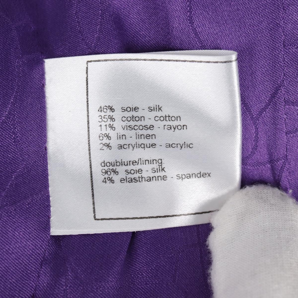 CHANEL Jacket Size 36 Jacket Tweed 34 Purple CC Auth 135090SM