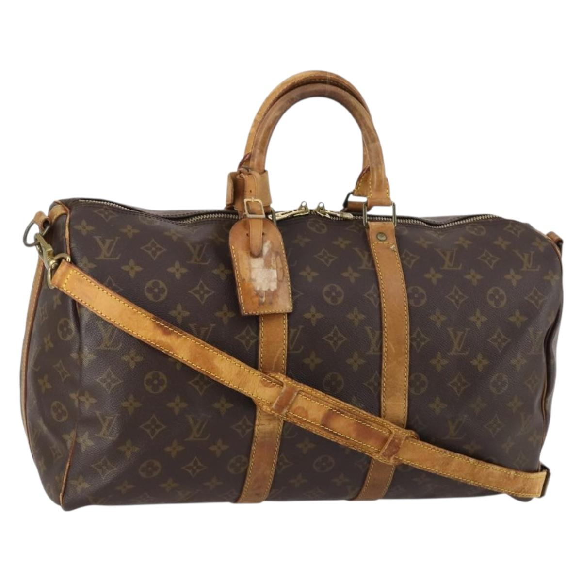 LOUIS VUITTON Monogram Keepall Bandouliere 45 Boston Bag M41418 LV Auth 135131