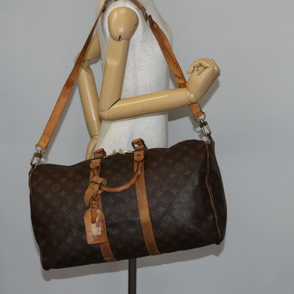 LOUIS VUITTON Monogram Keepall Bandouliere 45 Boston Bag M41418 LV Auth 135131