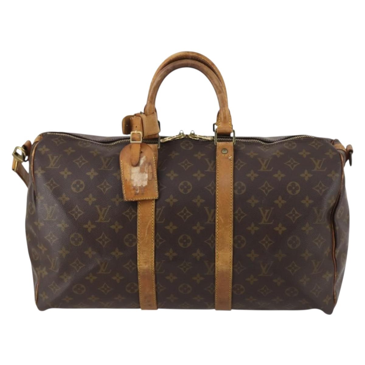 LOUIS VUITTON Monogram Keepall Bandouliere 45 Boston Bag M41418 LV Auth 135131