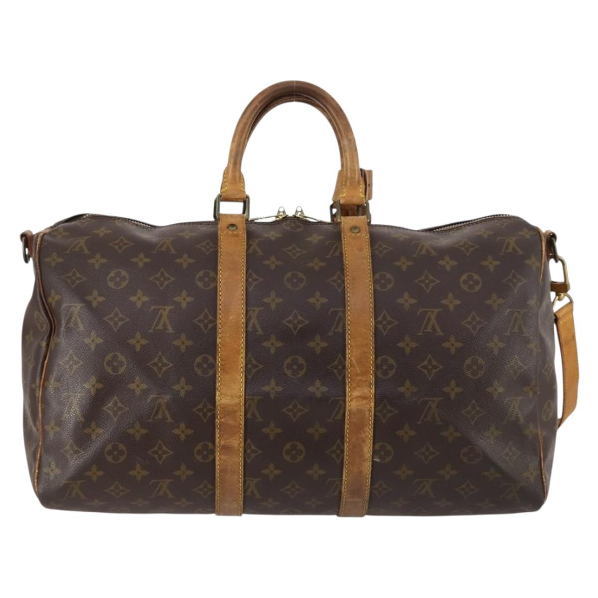 LOUIS VUITTON Monogram Keepall Bandouliere 45 Boston Bag M41418 LV Auth 135131