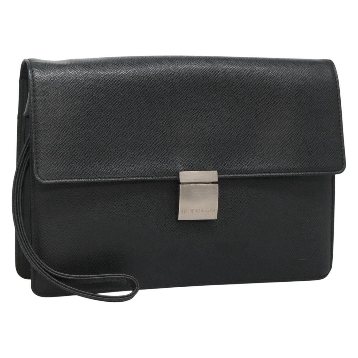 LOUIS VUITTON Taiga Selenga Clutch Bag Ardoise M30782 LV Auth 135141