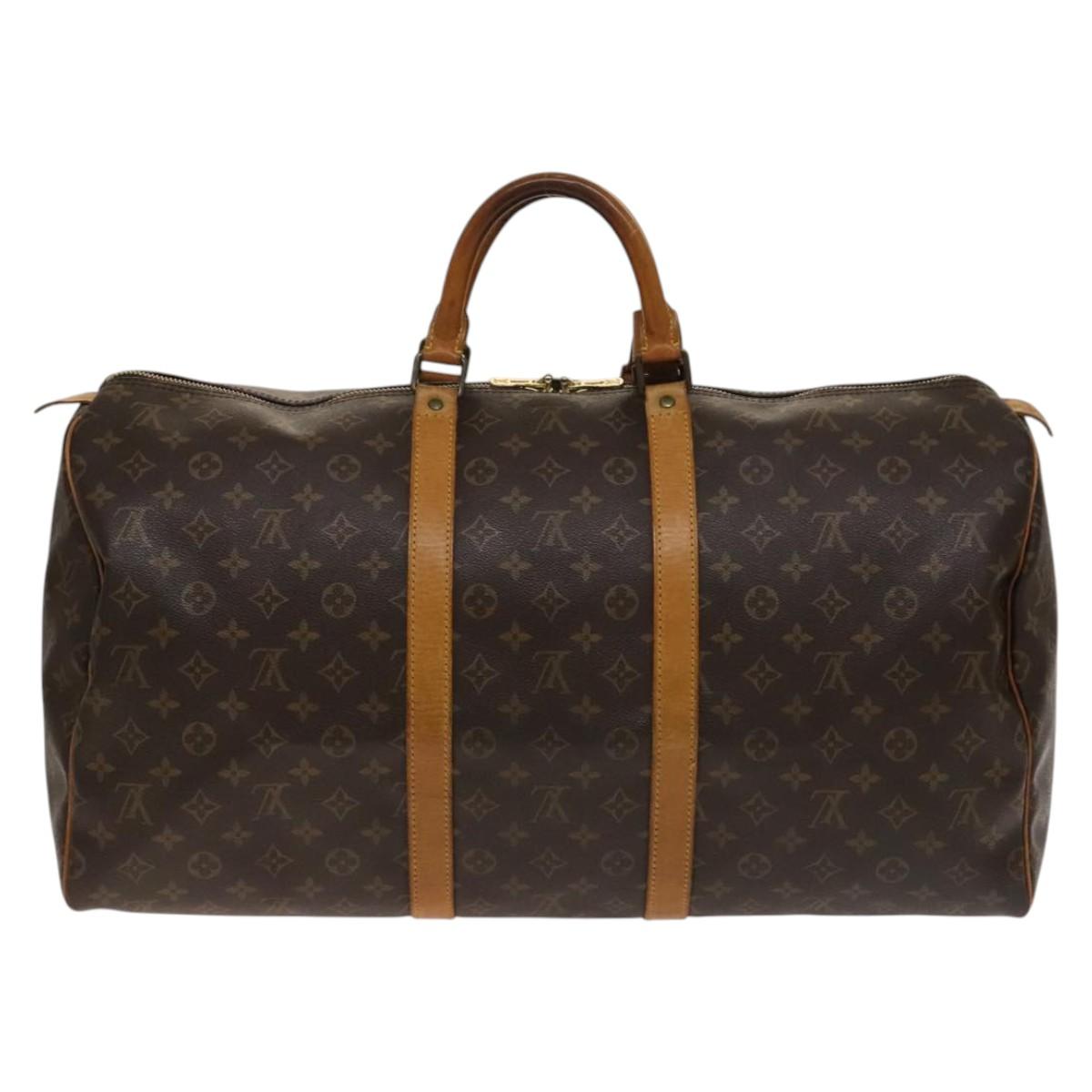 LOUIS VUITTON Monogram Keepall 55 Boston Bag M41424 LV Auth 135146