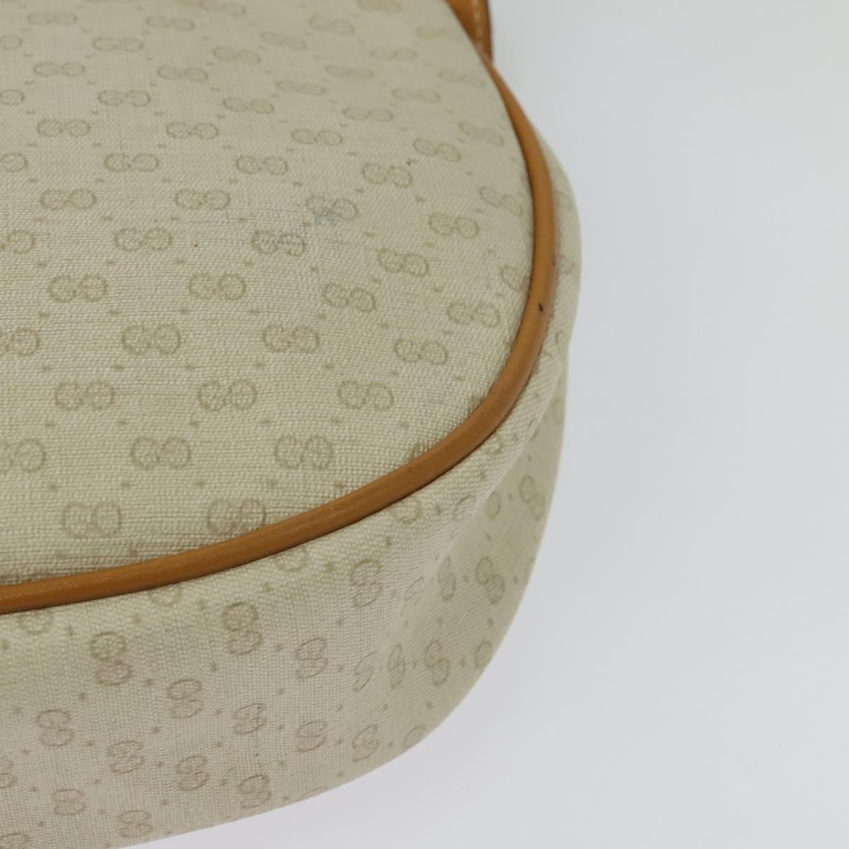GUCCI Micro GG Supreme Shoulder Bag PVC Cream Gold Auth 135152