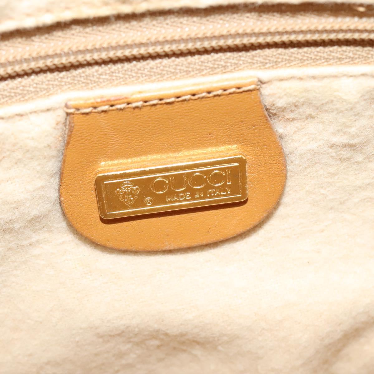 GUCCI Micro GG Supreme Shoulder Bag PVC Cream Gold Auth 135152