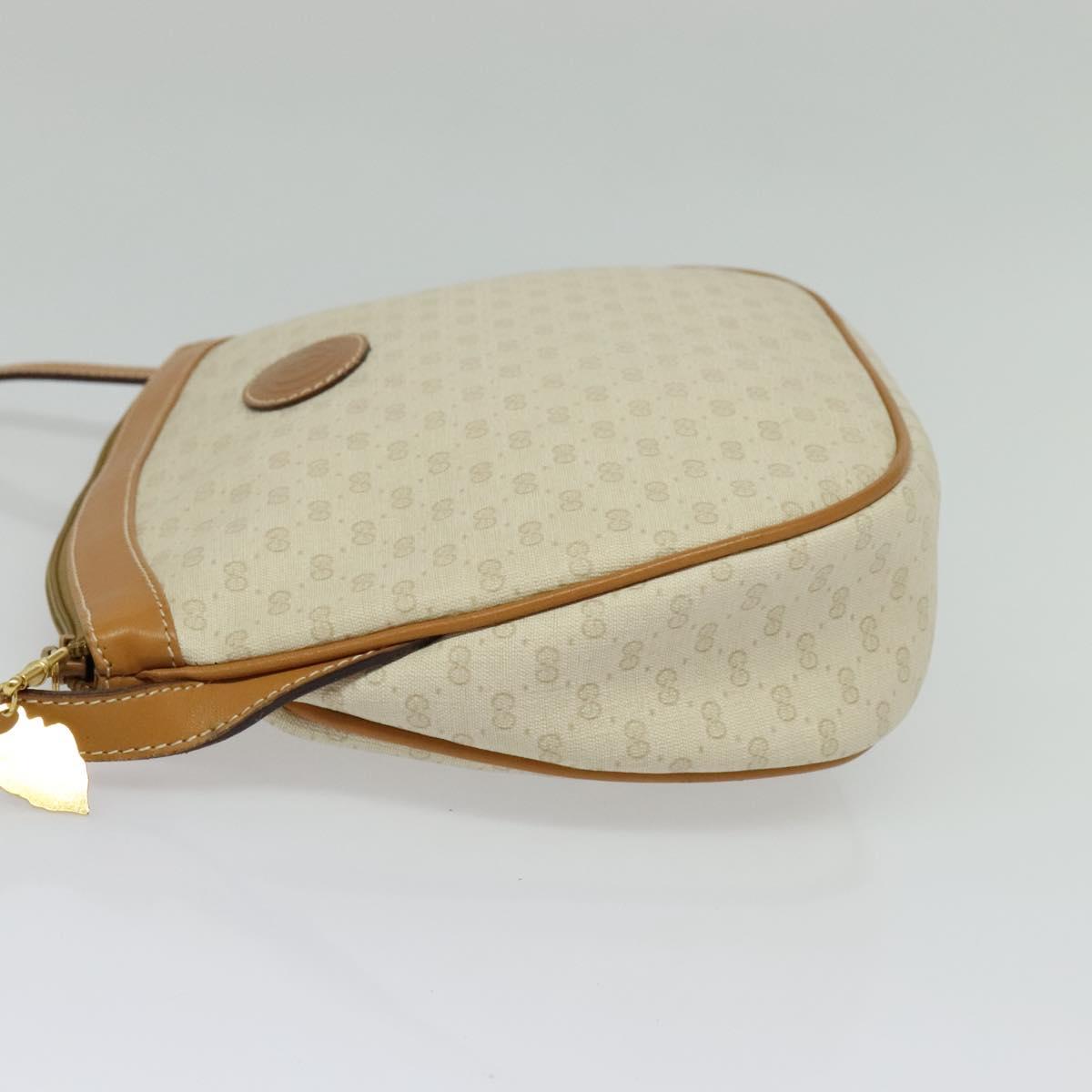 GUCCI Micro GG Supreme Shoulder Bag PVC Cream Gold Auth 135152