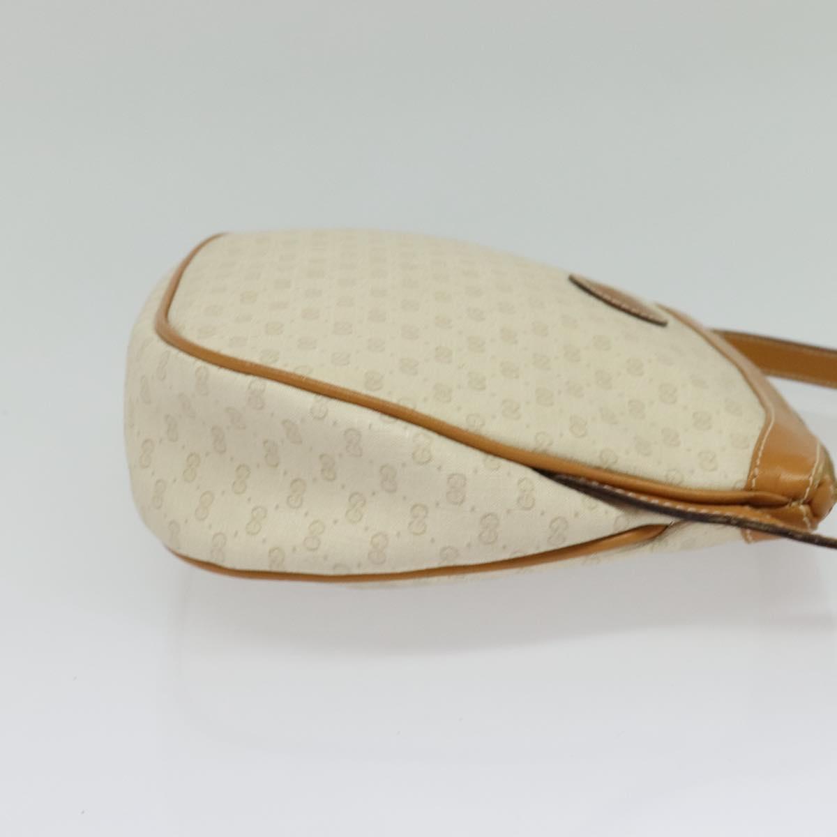 GUCCI Micro GG Supreme Shoulder Bag PVC Cream Gold Auth 135152