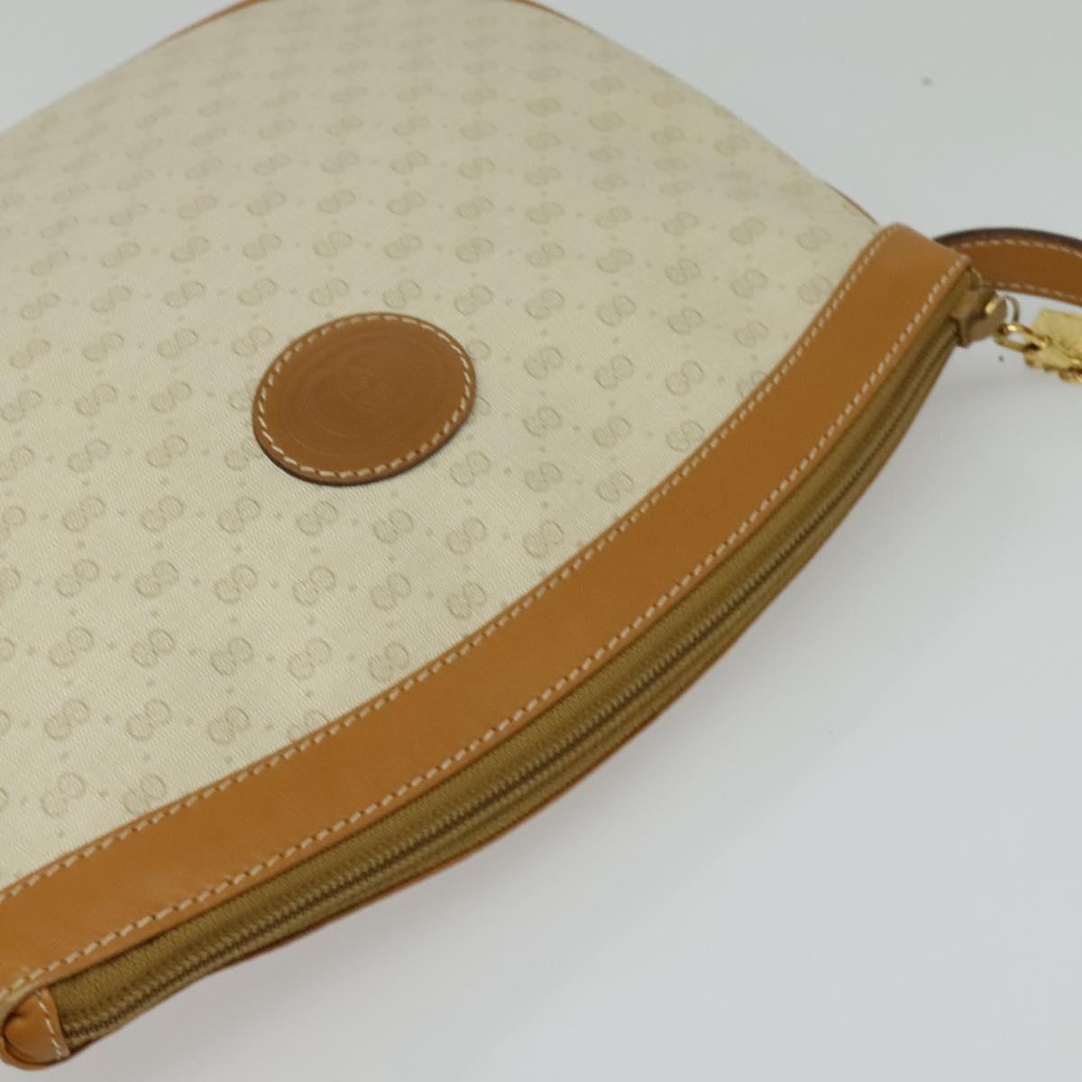 GUCCI Micro GG Supreme Shoulder Bag PVC Cream Gold Auth 135152