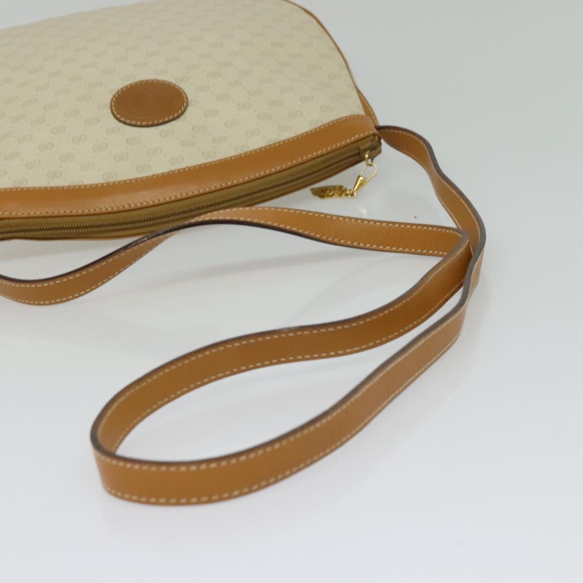 GUCCI Micro GG Supreme Shoulder Bag PVC Cream Gold Auth 135152