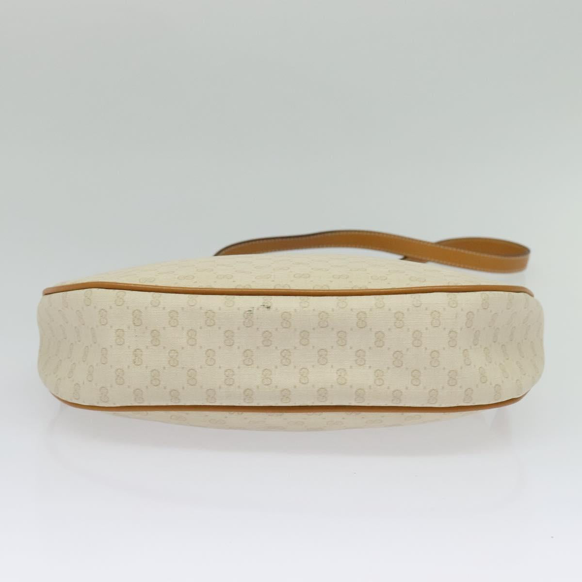 GUCCI Micro GG Supreme Shoulder Bag PVC Cream Gold Auth 135152