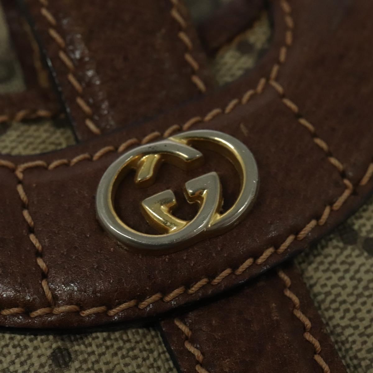 GUCCI GG Supreme Shoulder Bag PVC Beige Gold Auth 135178