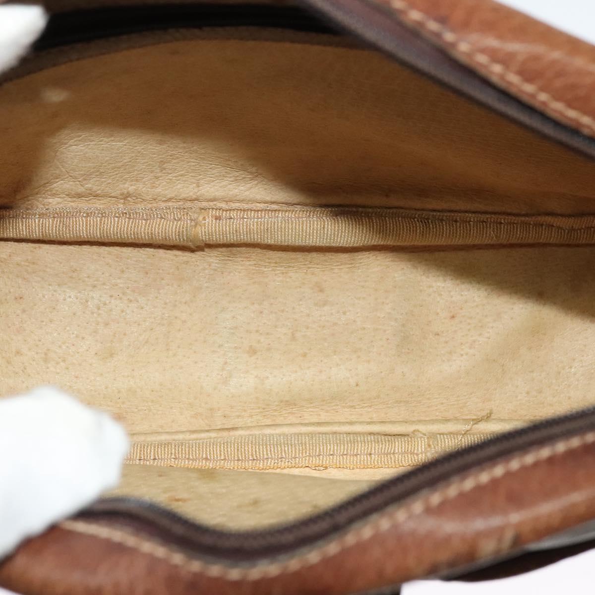 GUCCI GG Supreme Shoulder Bag PVC Beige Gold Auth 135178