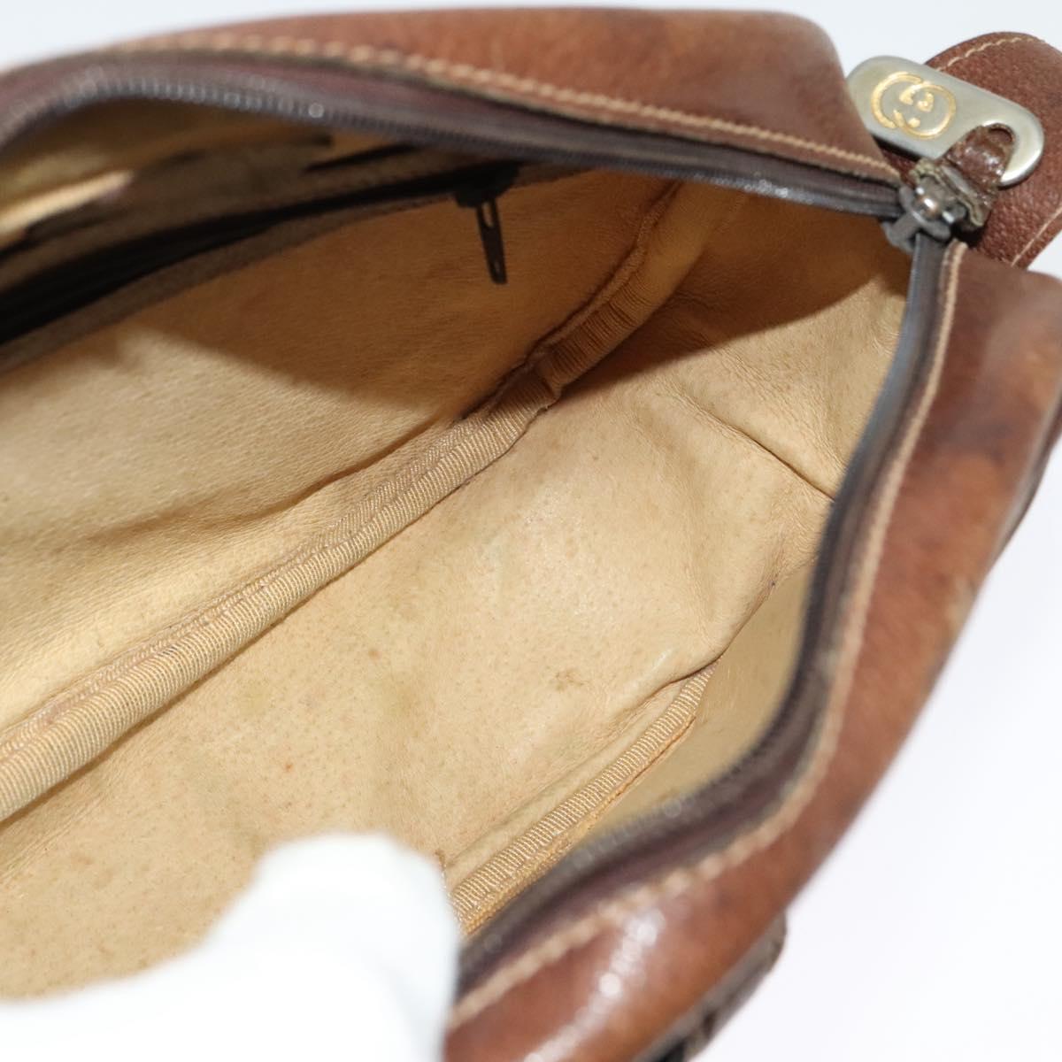 GUCCI GG Supreme Shoulder Bag PVC Beige Gold Auth 135178