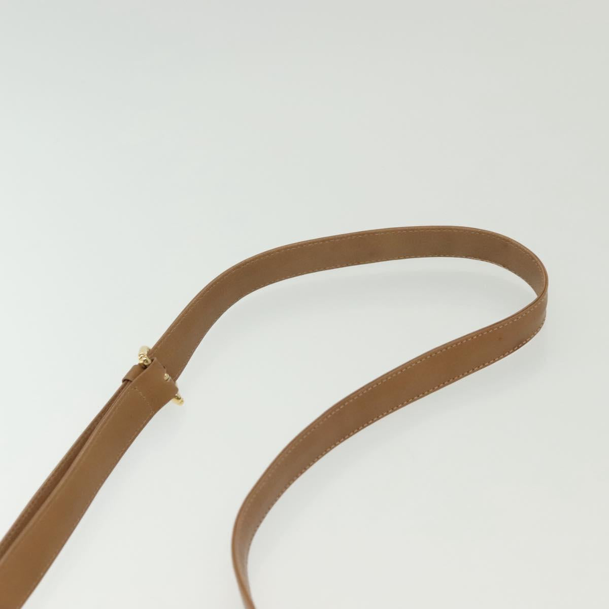 CELINE Macadam Canvas Shoulder Bag PVC Beige Gold Auth 135181