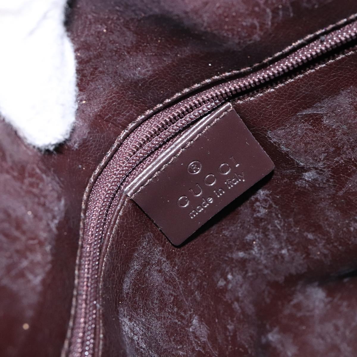 GUCCI Shoulder Bag Nylon Brown Silver 001 3017 Auth 135184